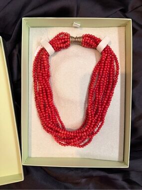NWT Ross-Simons Red Multi-Strand Beaded Necklace